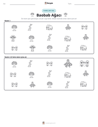 Baobab Ağacı yazdırılabilir çalışma sayfası önizlemesi