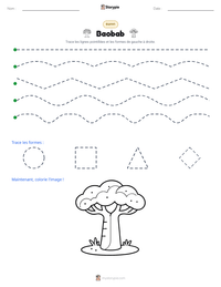 Aperçu de la feuille de travail imprimable Baobab