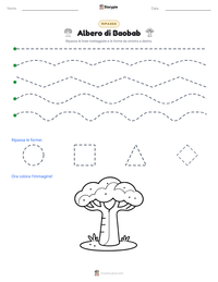 Anteprima della scheda stampabile di Albero di Baobab