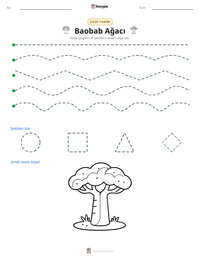 Baobab Ağacı yazdırılabilir çalışma sayfası önizlemesi