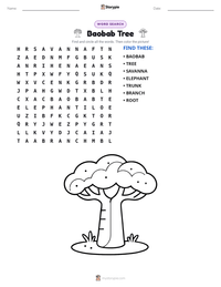 Baobab Tree printable worksheet preview