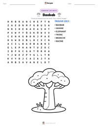 Aperçu de la feuille de travail imprimable Baobab