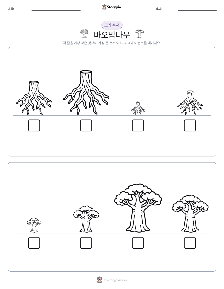 크기 순서
