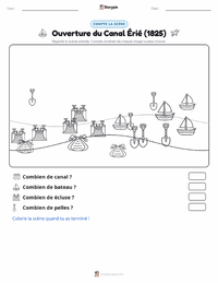 Aperçu de la feuille de travail imprimable Inauguration du canal Érié
