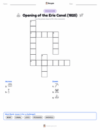 Opening of the Erie Canal (1825) printable worksheet preview