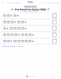 Erie Kanalı'nın Açılışı yazdırılabilir çalışma sayfası önizlemesi