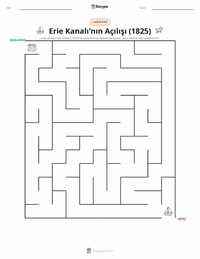 Erie Kanalı'nın Açılışı yazdırılabilir çalışma sayfası önizlemesi
