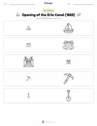Opening of the Erie Canal (1825) printable worksheet preview