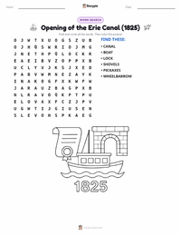 Opening of the Erie Canal (1825) printable worksheet preview