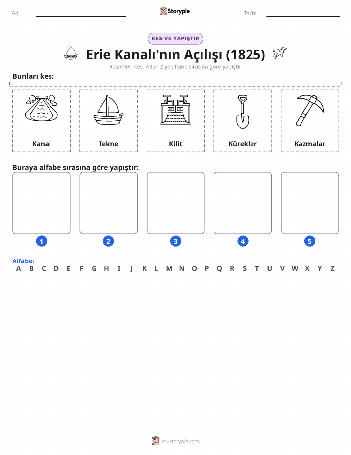 Kes & Yapıştır Alfabe