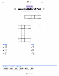 Yosemite National Park printable worksheet preview