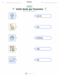 Tài liệu in sẵn Vườn quốc gia Yosemite cho trẻ em