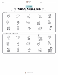 Yosemite National Park printable worksheet preview