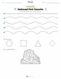Yosemite National Park afdrukbare werkblad voorbeeld