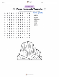 Anteprima della scheda stampabile di Parco nazionale di Yosemite