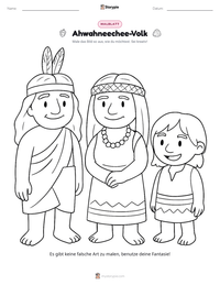 Ahwahneechee-Volk druckbare Arbeitsblatt Vorschau
