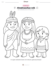Ahwahneechee-volk afdrukbare werkblad voorbeeld