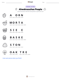 Ahwahneechee People printable worksheet preview