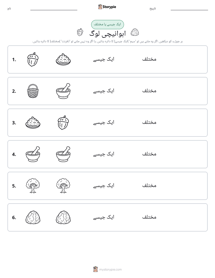 ایک جیسا یا مختلف