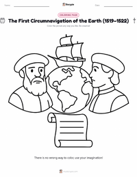 The First Circumnavigation of the Earth (1519–1522) coloring page for kids