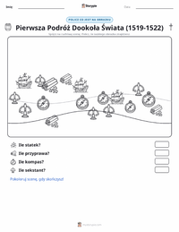 Podgląd drukowalnego arkusza ćwiczeń Pierwsza podróż dookoła świata (1519–1522)