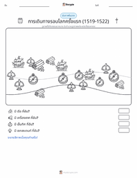 การเดินทางรอบโลกครั้งแรก (ค.ศ. 1519–1522) ตัวอย่างแบบฝึกหัดที่พิมพ์ได้