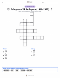 Dünyanın İlk Çevresini Dolaşma (1519–1522) yazdırılabilir çalışma sayfası önizlemesi