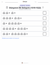 Dünyanın İlk Çevresini Dolaşma (1519–1522) yazdırılabilir çalışma sayfası önizlemesi