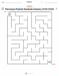 Podgląd drukowalnego arkusza ćwiczeń Pierwsza podróż dookoła świata (1519–1522)