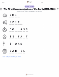 The First Circumnavigation of the Earth (1519–1522) printable worksheet preview