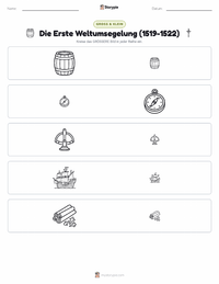 Die erste Weltumsegelung (1519–1522) druckbare Arbeitsblatt Vorschau