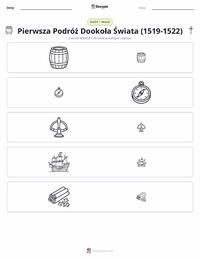 Podgląd drukowalnego arkusza ćwiczeń Pierwsza podróż dookoła świata (1519–1522)
