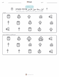 معاينة ورقة العمل القابلة للطباعة أول طواف حول الأرض (1519–1522)