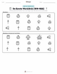 De Eerste Wereldomzeiling (1519–1522) afdrukbare werkblad voorbeeld