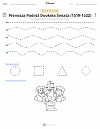 Podgląd drukowalnego arkusza ćwiczeń Pierwsza podróż dookoła świata (1519–1522)