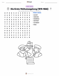 Die erste Weltumsegelung (1519–1522) druckbare Arbeitsblatt Vorschau