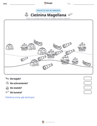 Podgląd drukowalnego arkusza ćwiczeń Cieśnina Magellana