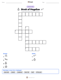 Strait of Magellan printable worksheet preview