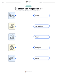 Straat van Magellaan afdrukbare werkblad voorbeeld