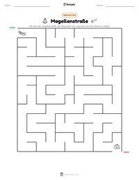 Magellanstraße druckbare Arbeitsblatt Vorschau