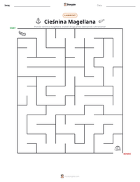 Podgląd drukowalnego arkusza ćwiczeń Cieśnina Magellana