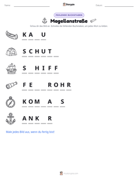 Magellanstraße druckbare Arbeitsblatt Vorschau
