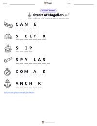 Strait of Magellan printable worksheet preview