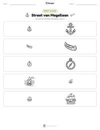 Straat van Magellaan afdrukbare werkblad voorbeeld