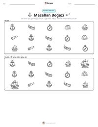 Macellan Boğazı yazdırılabilir çalışma sayfası önizlemesi