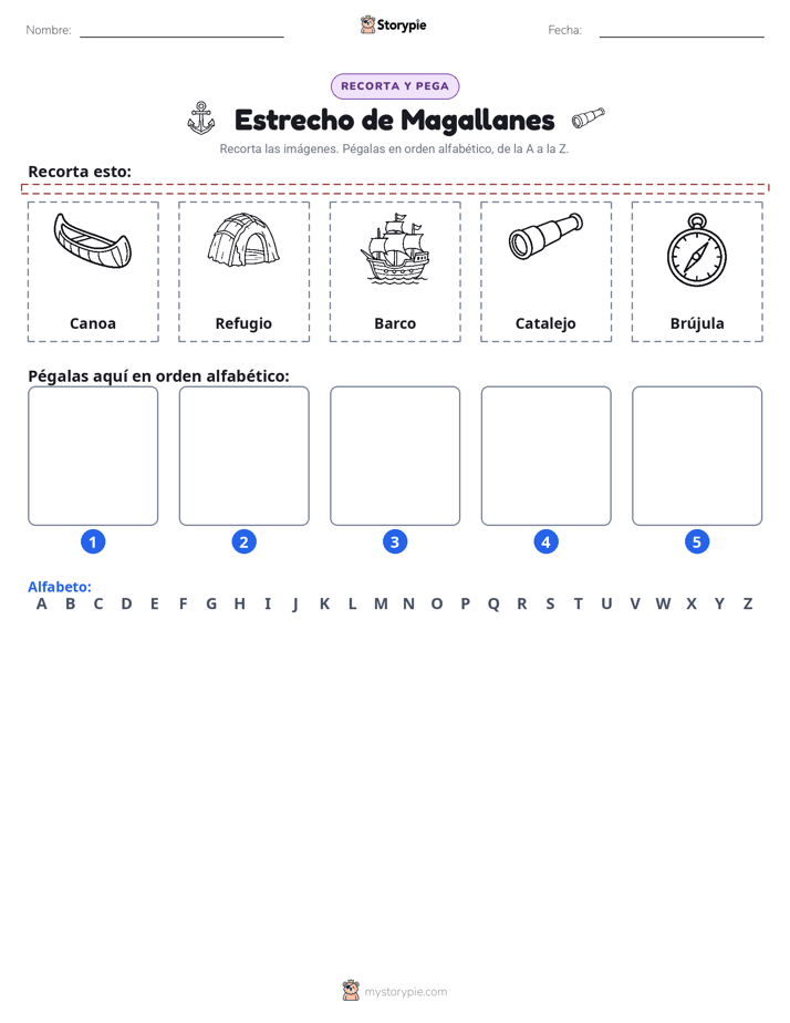 Cortar y Pegar el Alfabeto