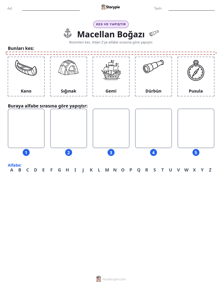 Kes & Yapıştır Alfabe