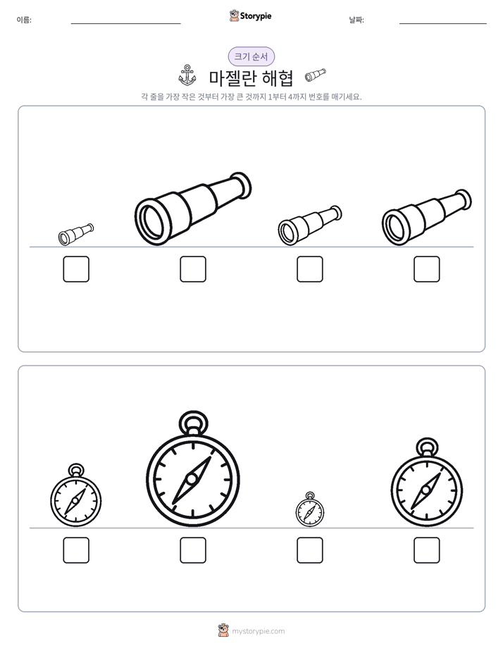 크기 순서