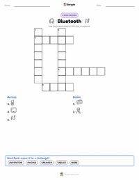 Bluetooth printable worksheet preview