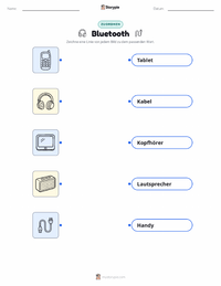 Bluetooth druckbare Arbeitsblatt für Kinder